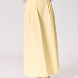 Lange rok met plooien - Butter yellow