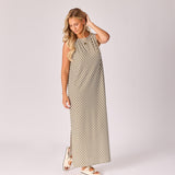 Lange jurk met streepjesmotief - Green stripe