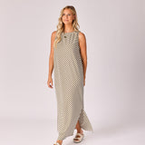 Lange jurk met streepjesmotief - Green stripe