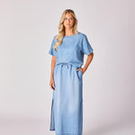 Lange rok uit lichte jeansstof - Jeans