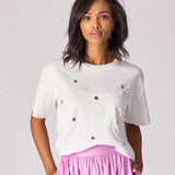 T-shirt met pailletten - Plume