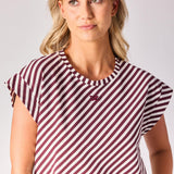 T-shirt met streepjesmotief - Burgundy stripe