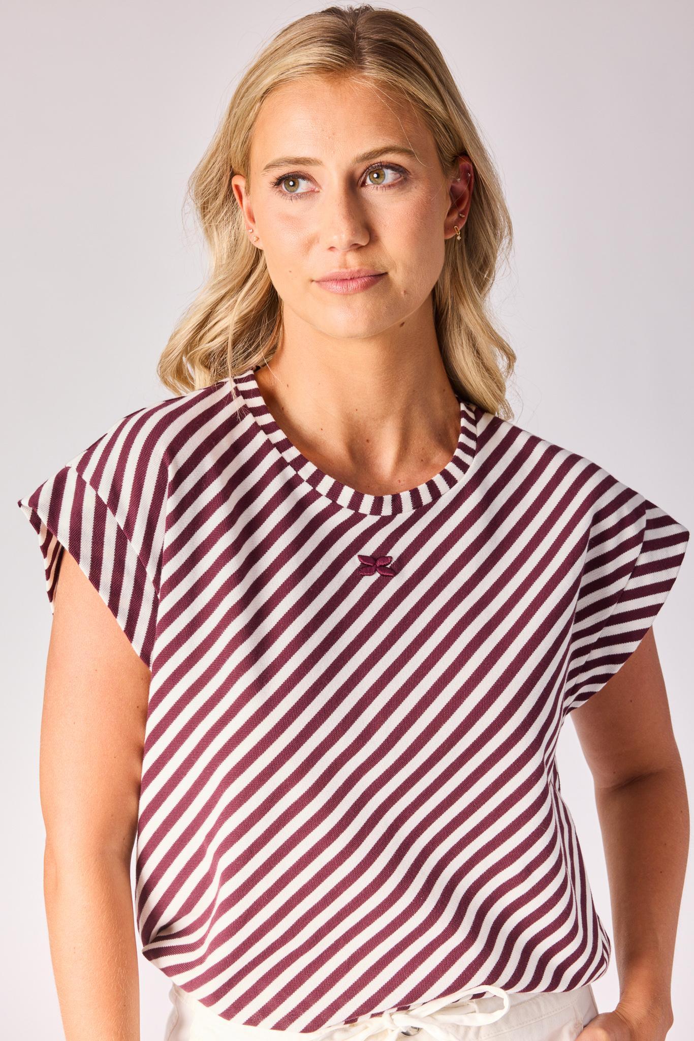 T-shirt met streepjesmotief - Burgundy stripe