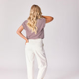 T-shirt met streepjesmotief - Burgundy stripe
