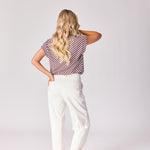T-shirt met streepjesmotief - Burgundy stripe