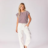 T-shirt met streepjesmotief - Burgundy stripe