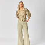 Blouse in frippé stof - Pistache