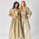 Blouse in frippé stof - Pistache