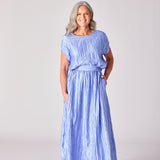 Rok in frippé satijn - Blue lavender