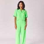 Broek met rekker in de taille - Neon green