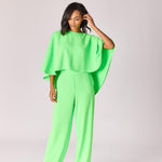 Broek met rekker in de taille - Neon green