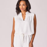 Blouse met fronsjes - White