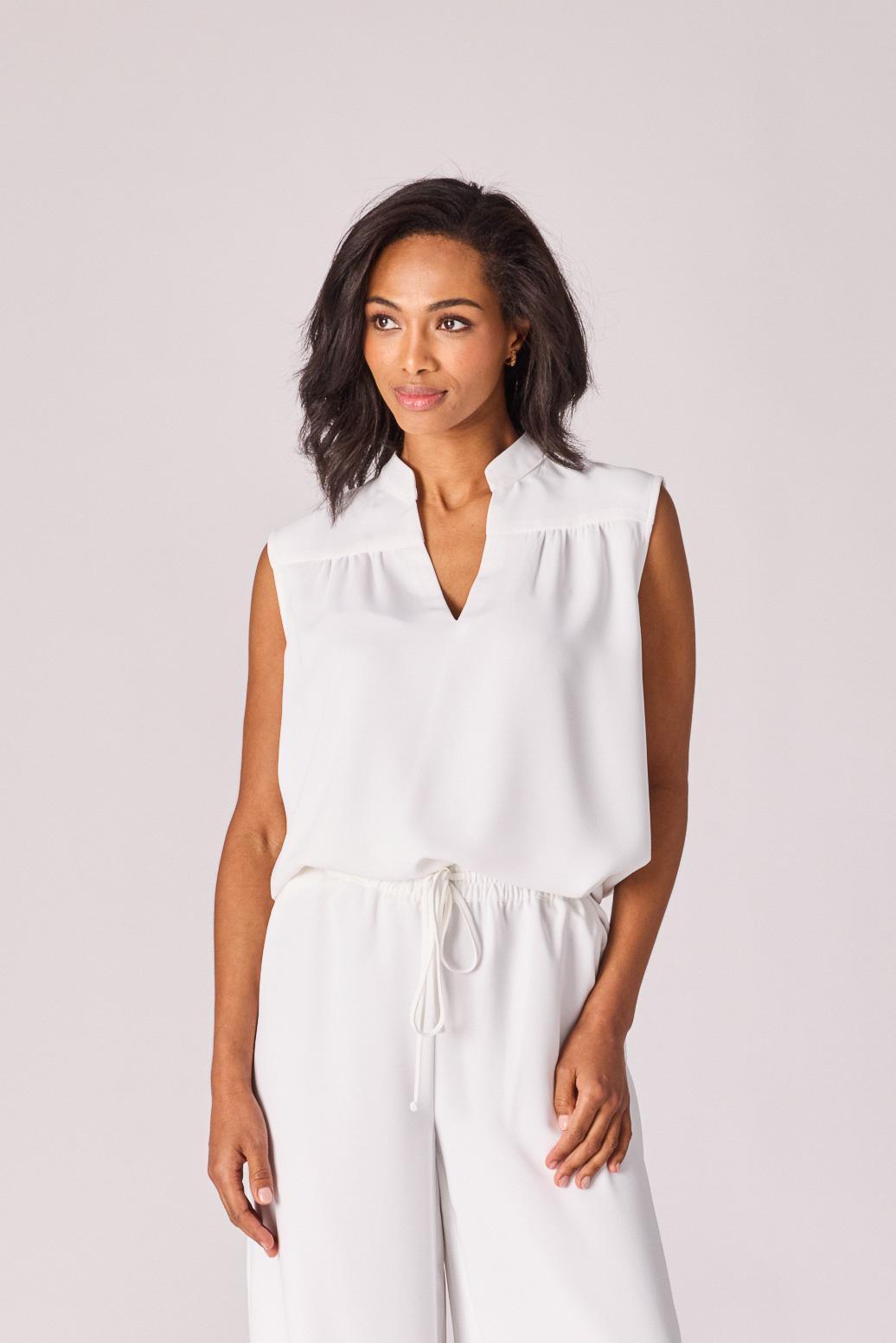 Blouse met fronsjes - White