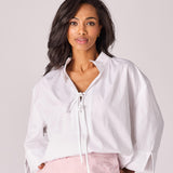 Oversized hemd met strikdetail - White