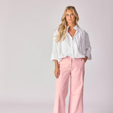 Oversized hemd met strikdetail - White