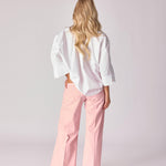 Oversized hemd met strikdetail - White