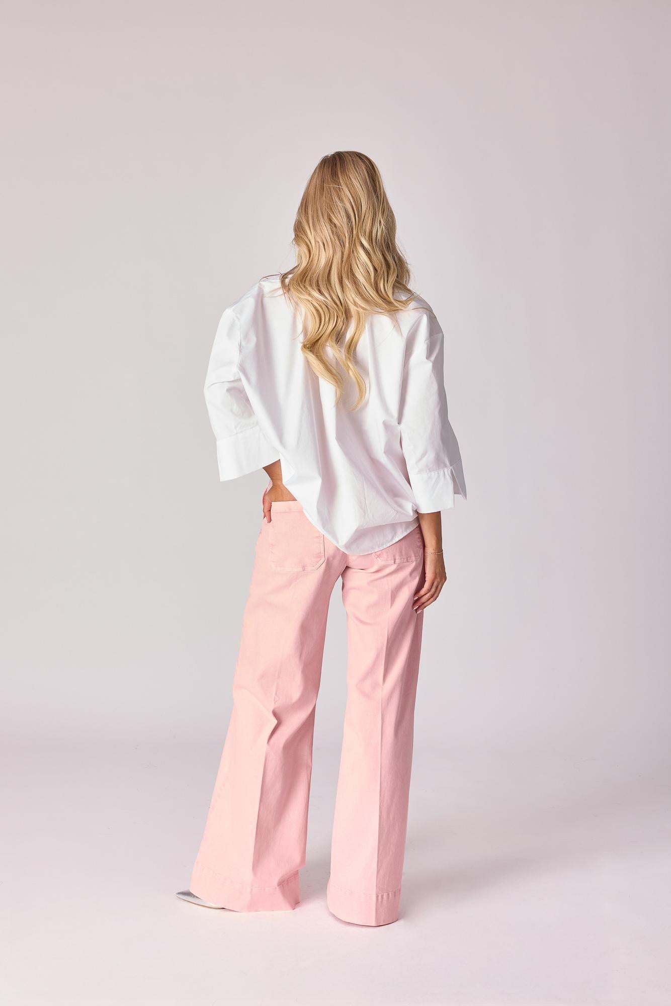 Oversized hemd met strikdetail - White