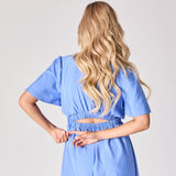 Lange jurk met open rugdetail - Lavender blue