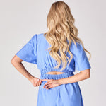 Lange jurk met open rugdetail - Lavender blue
