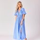 Lange jurk met open rugdetail - Lavender blue