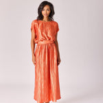 Top in frippé stof - Burnt orange