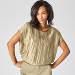 Top in frippé stof - Pistache