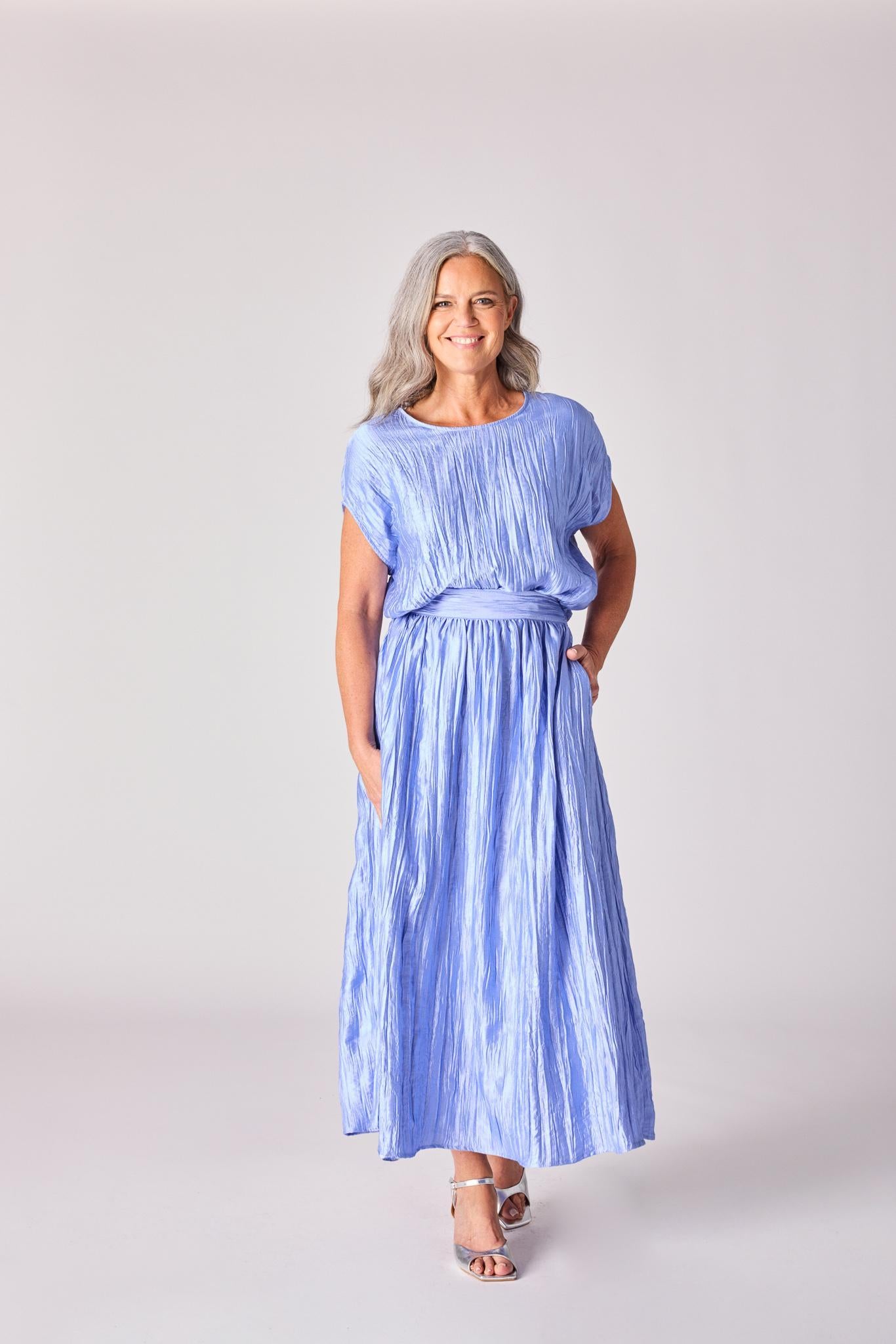 Top in frippé stof - Lavender blue