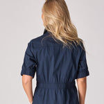 Korte jurk met smok - Navy
