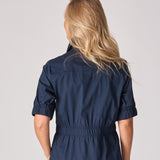 Korte jurk met smok - Navy