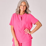 Blouse met v-hals - Pink
