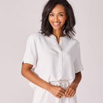 Blouse met v-hals - White