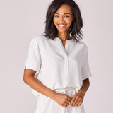 Blouse met v-hals - White