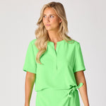 Blouse met v-hals - Neon green