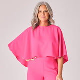 Top met afneembare cape - Pink
