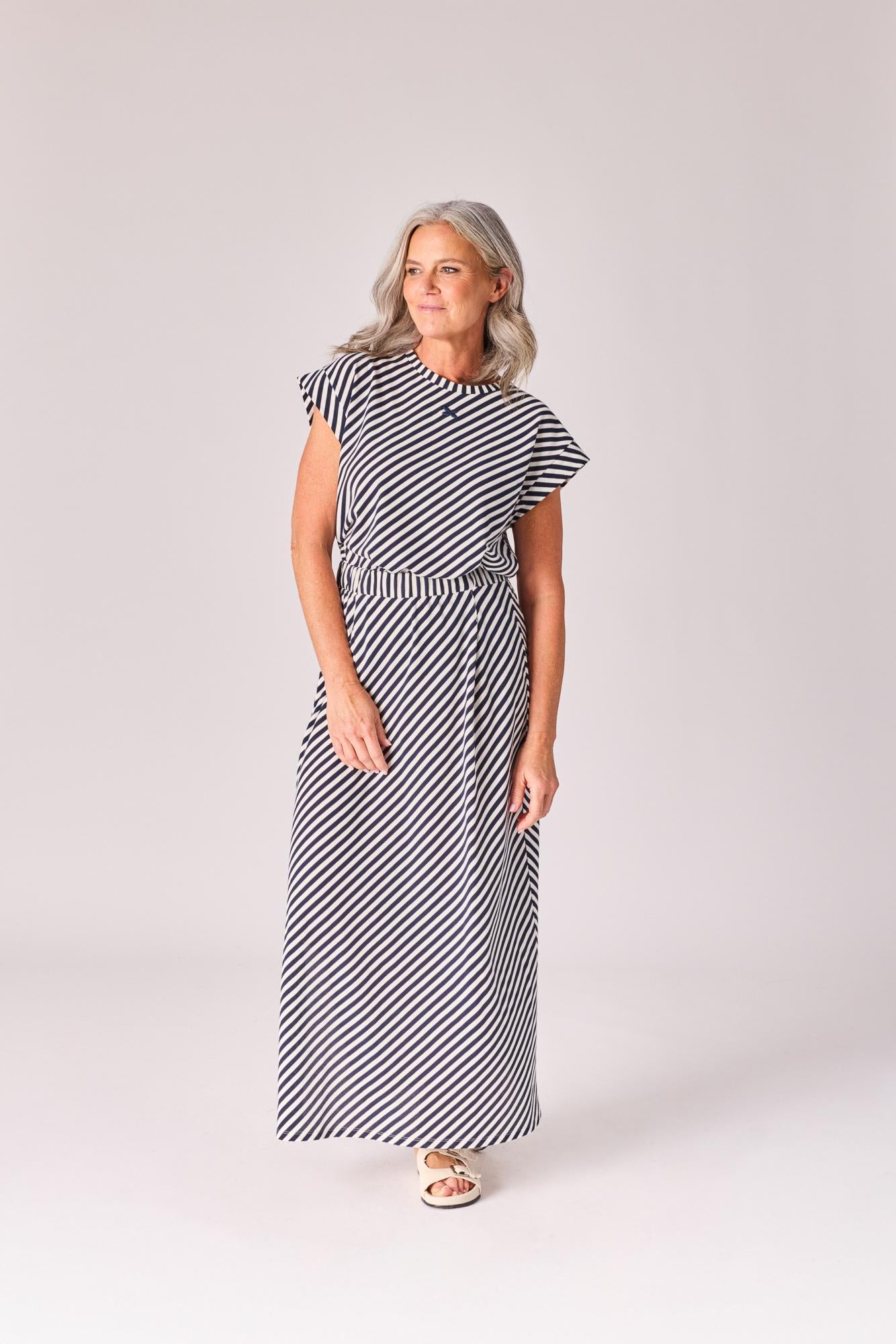 Rok met streepjesmotief - Navy stripe