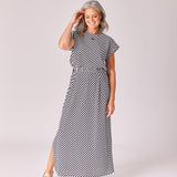 Rok met streepjesmotief - Navy stripe