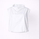 Top met gedrapeerde halslijn - White