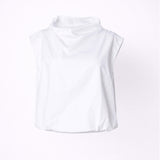 Top met gedrapeerde halslijn - White