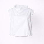 Top met gedrapeerde halslijn - White