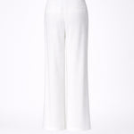 Wijde broek met bandplooi - White
