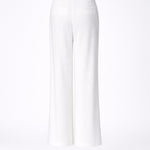 Wijde broek met bandplooi - White