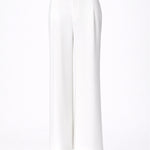 Wijde broek met bandplooi - White