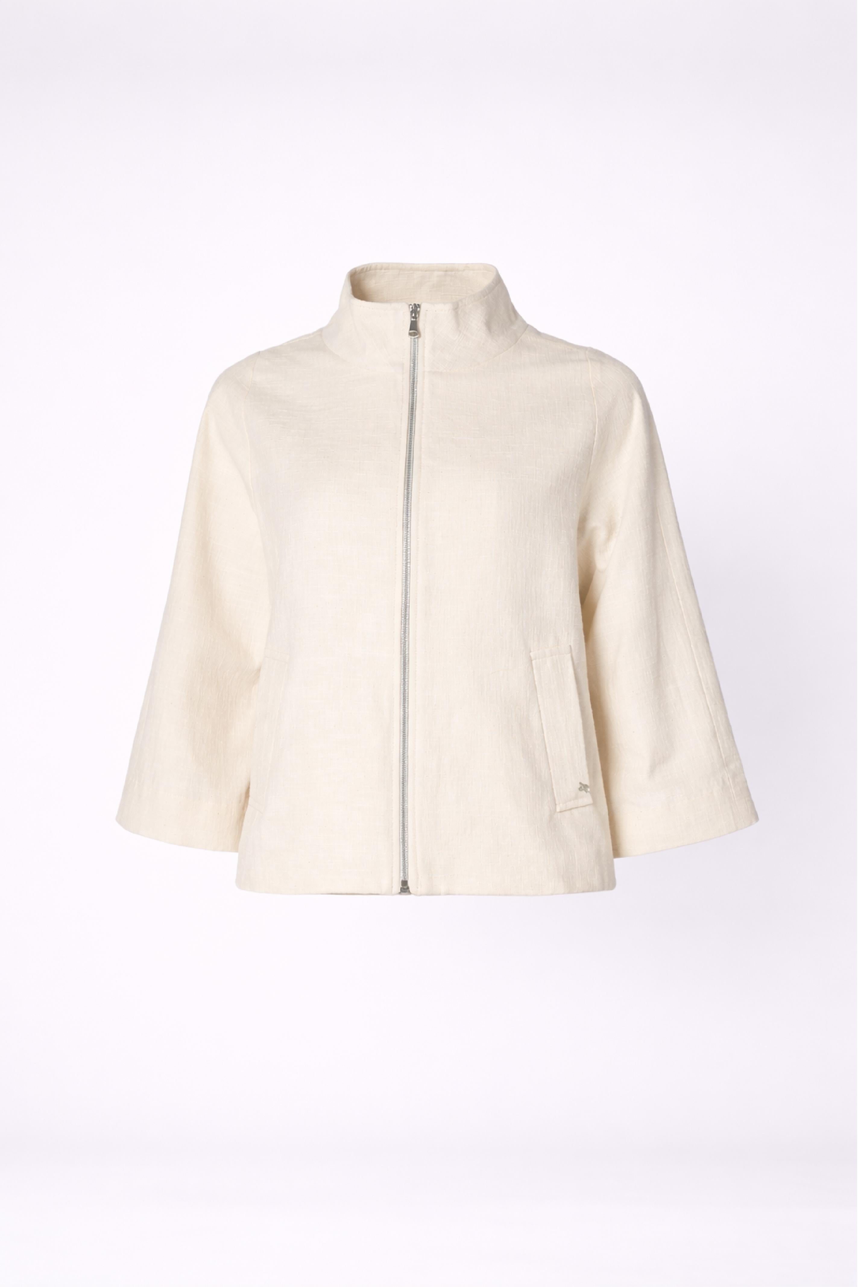 Cape met opstaande kraag - Off white