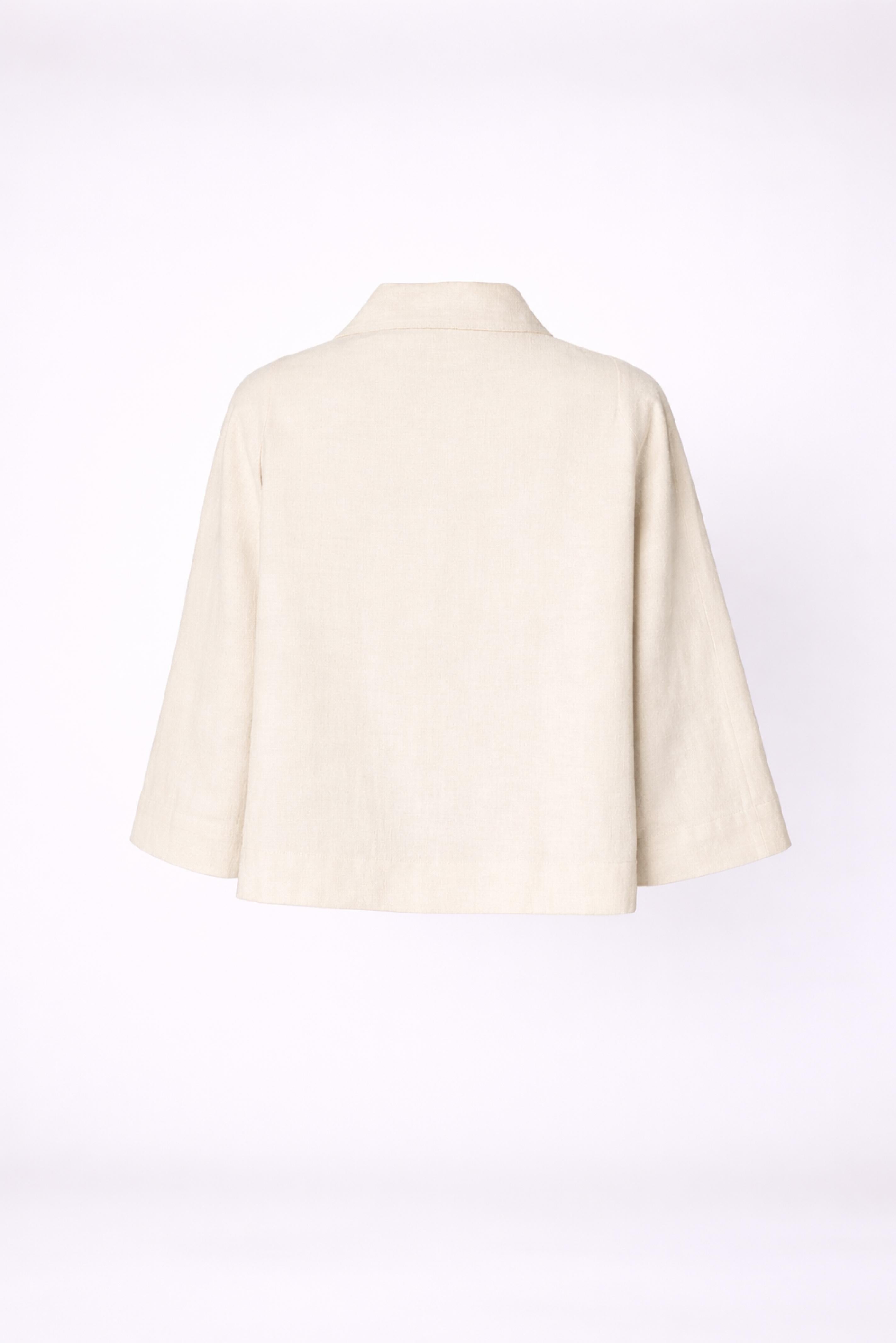 Cape met opstaande kraag - Off white