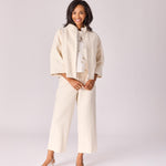 Cape met opstaande kraag - Off white