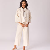 Cape met opstaande kraag - Off white