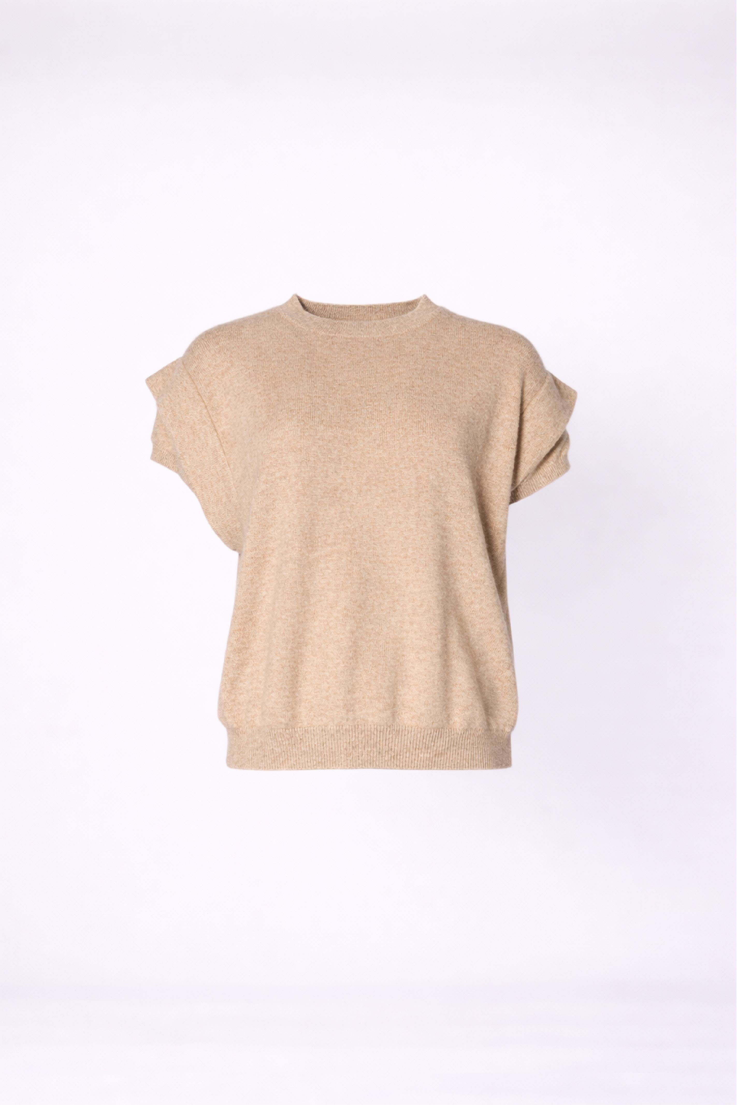 Pull met schouderdetail - P081 Taupe