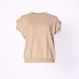 Pull met schouderdetail - Taupe