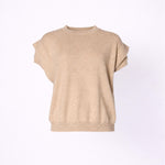 Pull met schouderdetail - Taupe